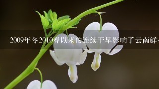 2009年冬2010春以来的连续干旱影响了云南鲜花的质量，却提高了鲜花的价格。2010年，作为冬虫夏草主产地之一的青海玉...