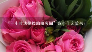 “一小时法律援助服务圈”取得什么效果？