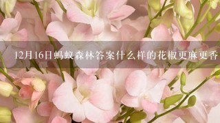 12月16日蚂蚁森林答案什么样的花椒更麻更香