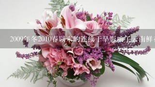 2009年冬2010春以来的连续干旱影响了云南鲜花的质量，却提高了鲜花的价格。2010年，作为冬虫夏草主产地之1的青海玉...