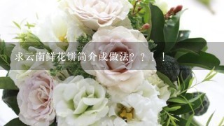 求云南鲜花饼简介或做法？？！！