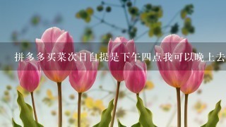 拼多多买菜次日自提是下午4点我可以晚上去拿吗拼多多买菜次日自提是下午4点我可以晚上去拿吗?