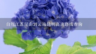 自驾江苏昆山到云南昆明高速路线查询