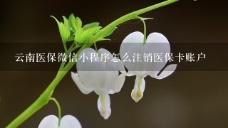 云南医保微信小程序怎么注销医保卡账户